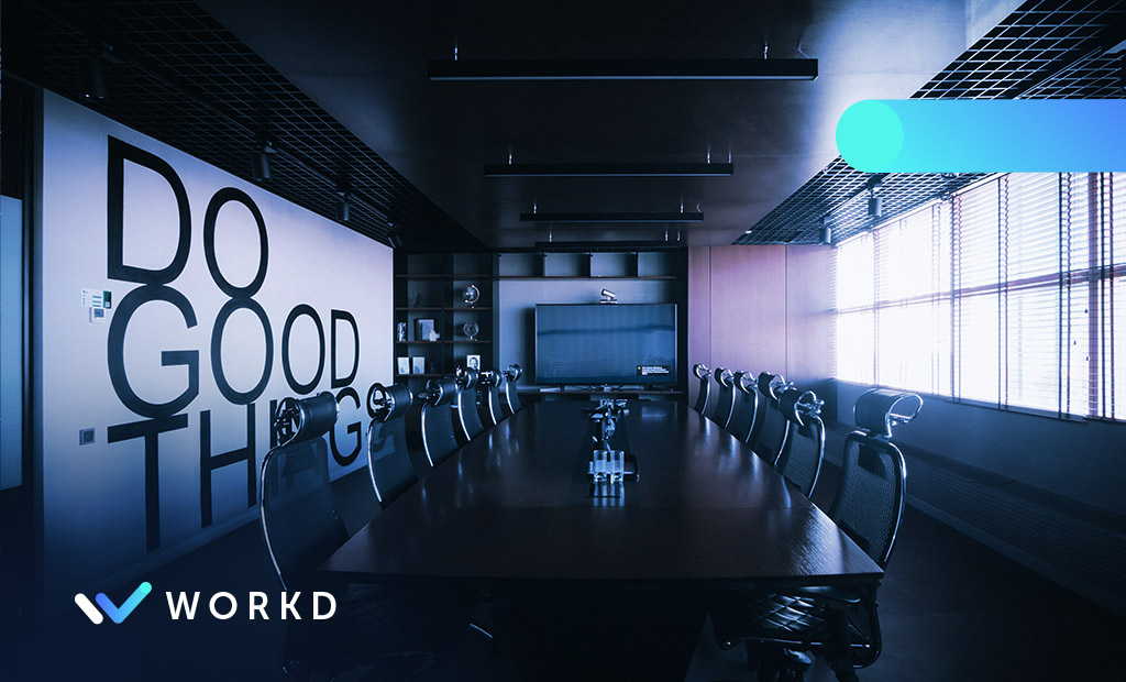 Empty conference room. Collaboration with CRMs.