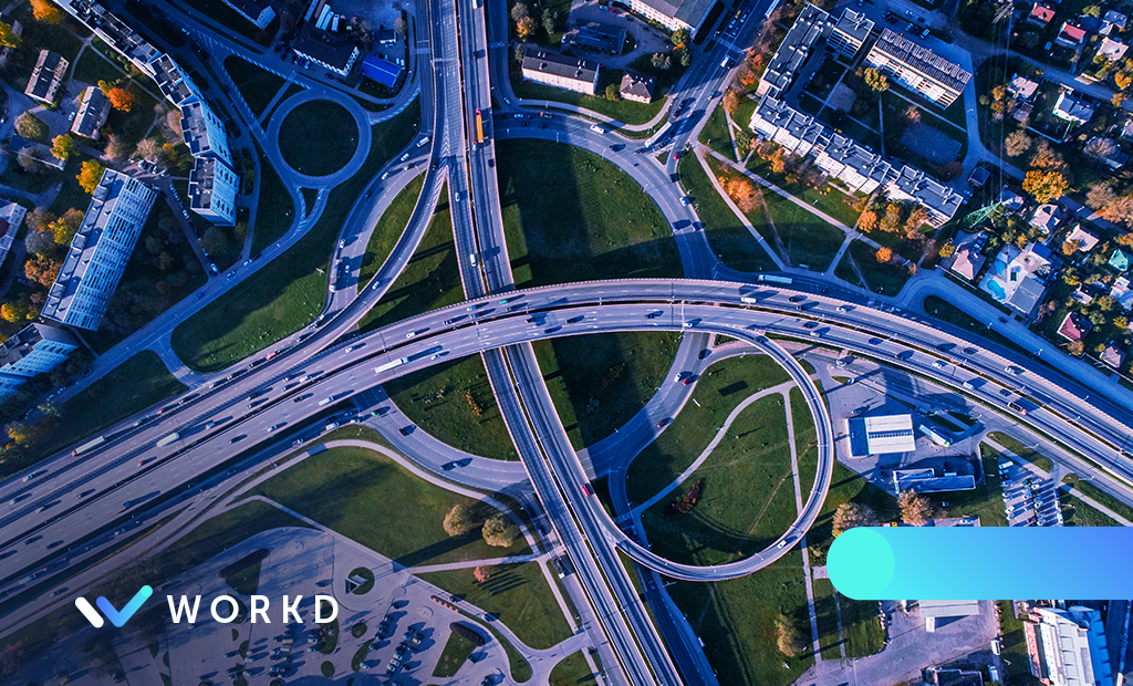 Aerial view of a highway for the connect with your target audience Workd Blog.
